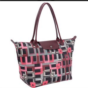Longchamp Le Pilage‎ Artwalk Large Shoulder Tote Bag- Opera